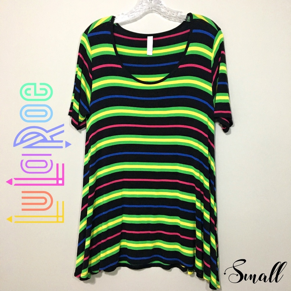LulaRoe Perfect T Multi-Color Stripe Size Small